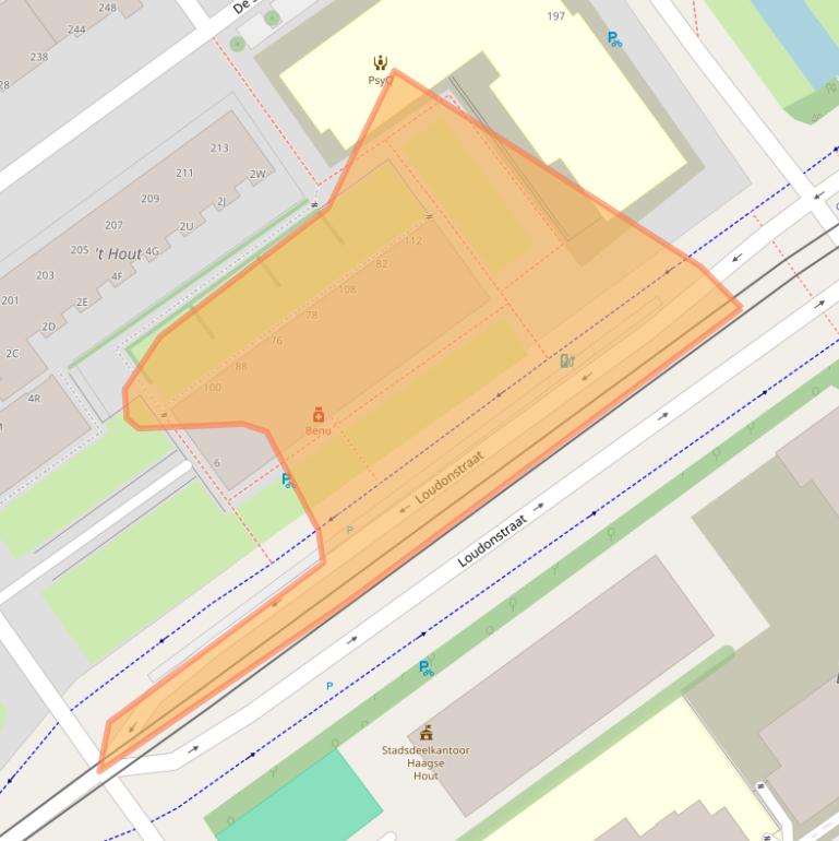 Kaart van postcodegebied 2593WB.