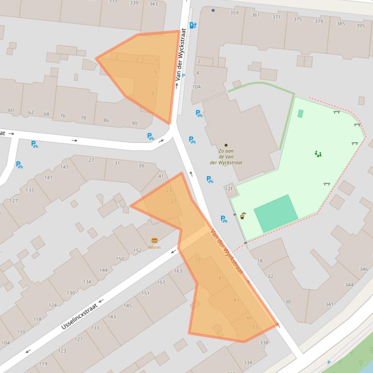 Kaart van postcodegebied 2593XA.