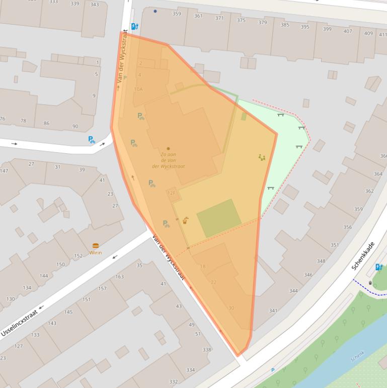 Kaart van postcodegebied 2593XB.