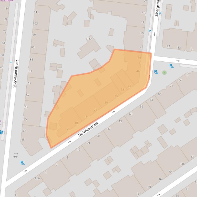 Kaart van postcodegebied 2593XJ.