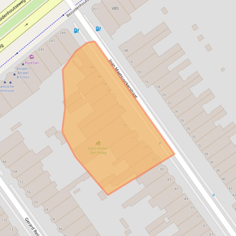 Kaart van postcodegebied 2593ZC.