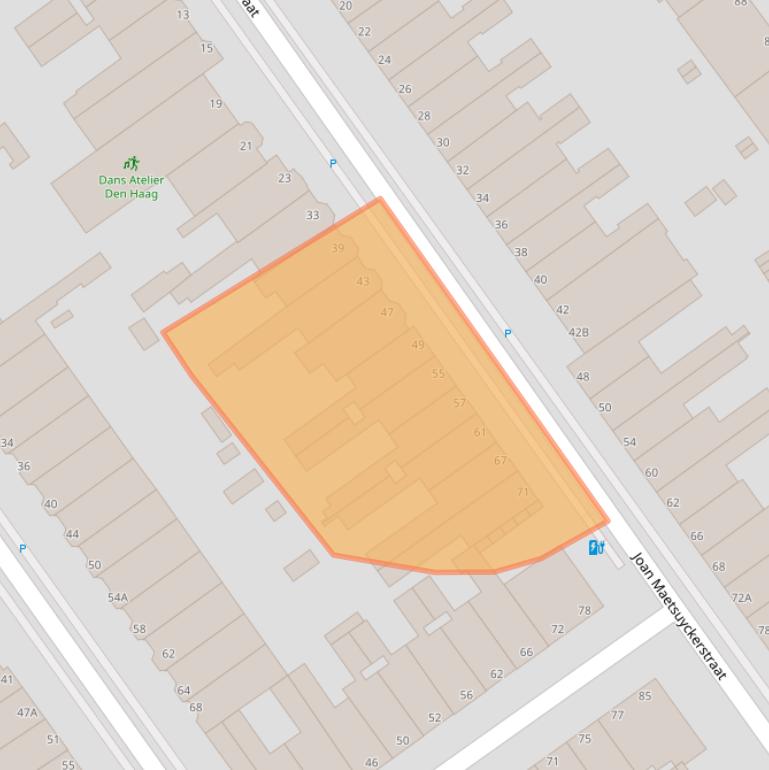 Kaart van postcodegebied 2593ZD.