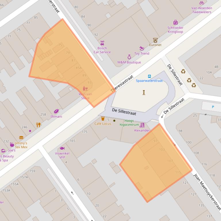 Kaart van postcodegebied 2593ZE.