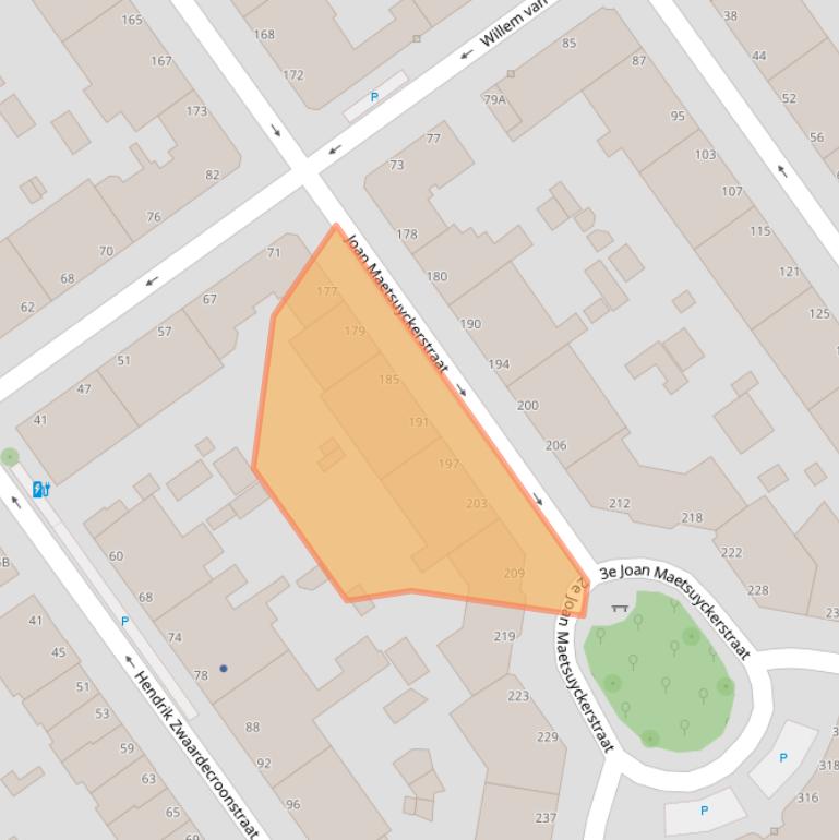 Kaart van postcodegebied 2593ZH.