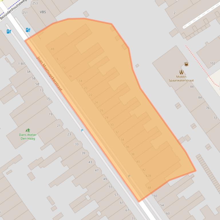 Kaart van postcodegebied 2593ZL.