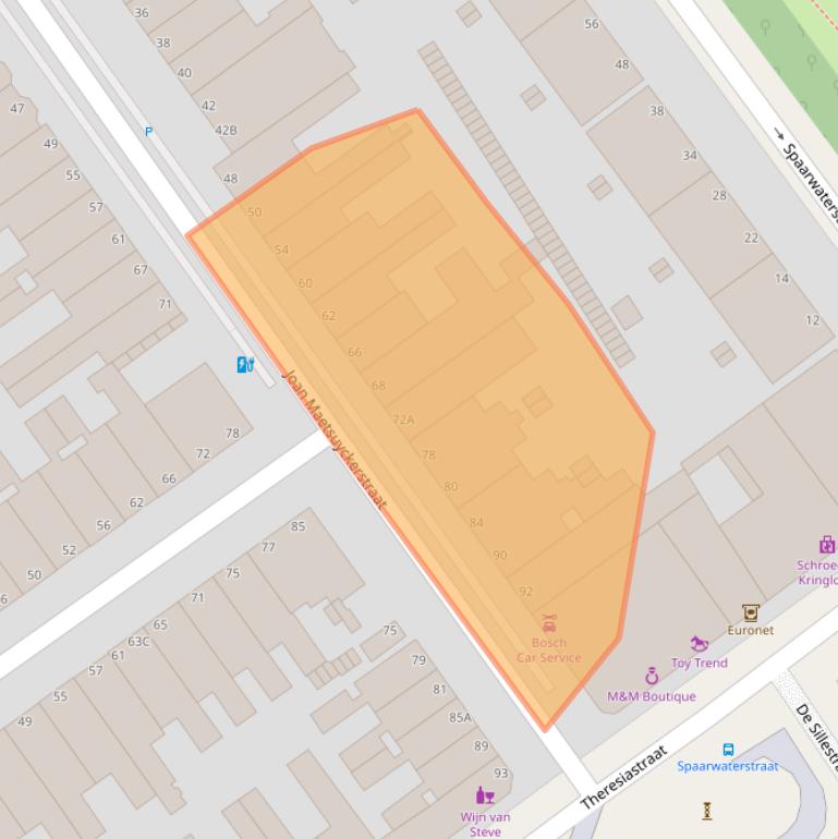 Kaart van postcodegebied 2593ZM.