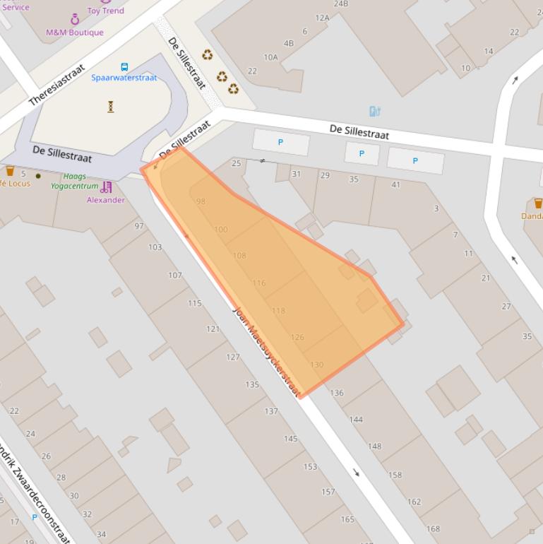 Kaart van postcodegebied 2593ZN.