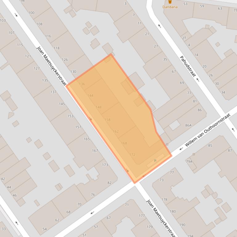 Kaart van postcodegebied 2593ZP.