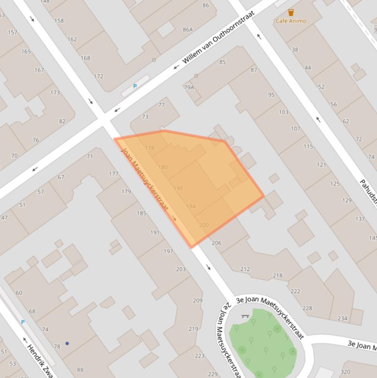 Kaart van postcodegebied 2593ZR.