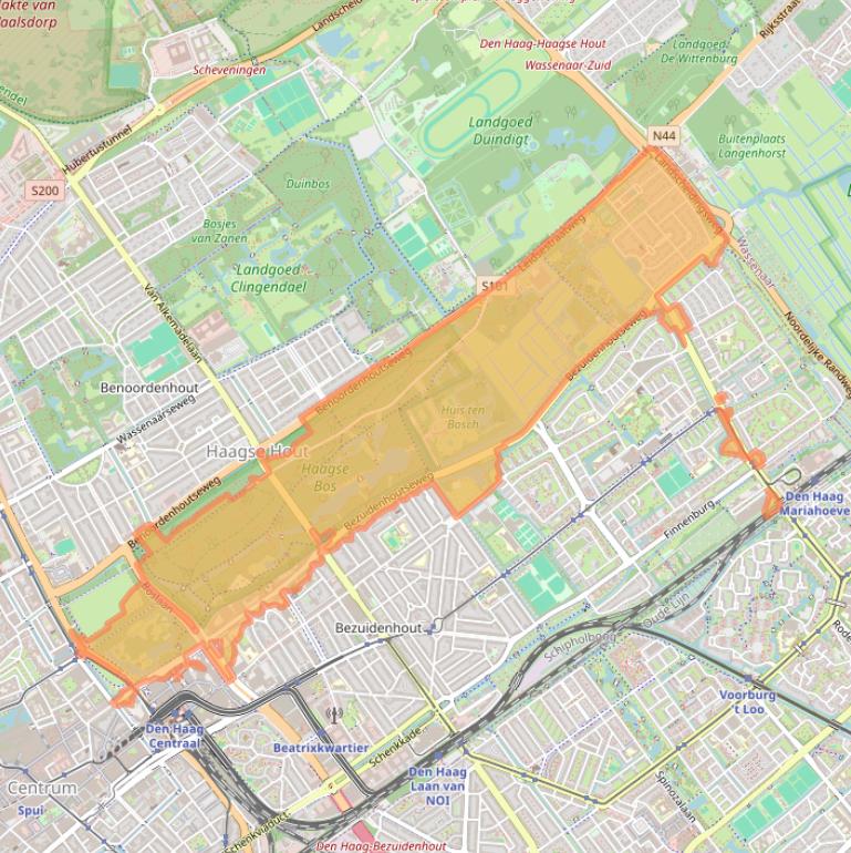 Kaart van postcodegebied 2594.