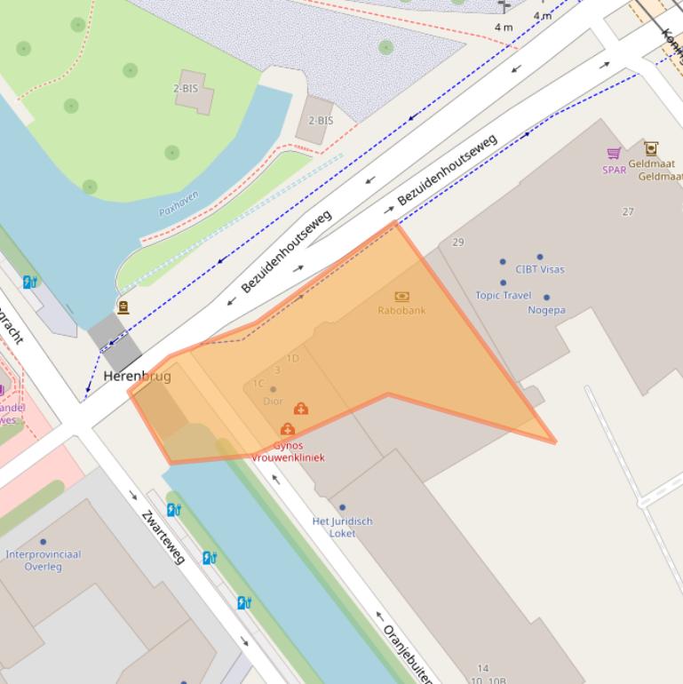 Kaart van postcodegebied 2594AB.