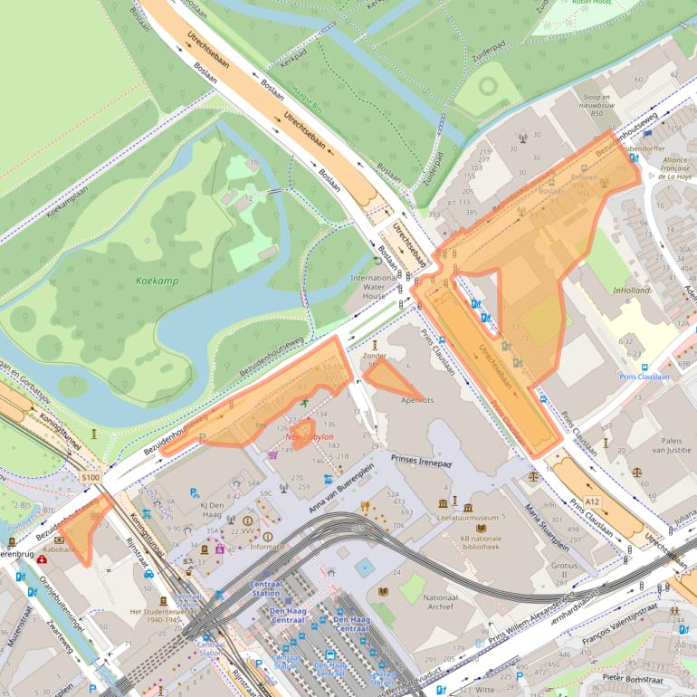 Kaart van postcodegebied 2594AC.