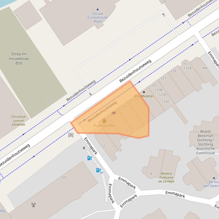 Kaart van postcodegebied 2594AD.