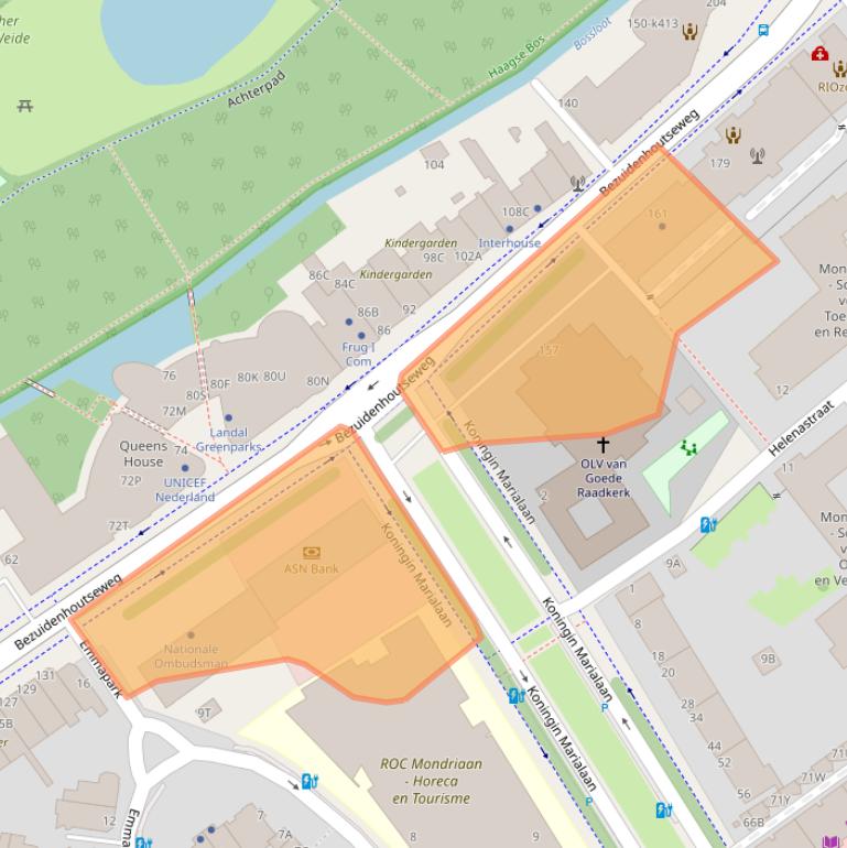 Kaart van postcodegebied 2594AG.