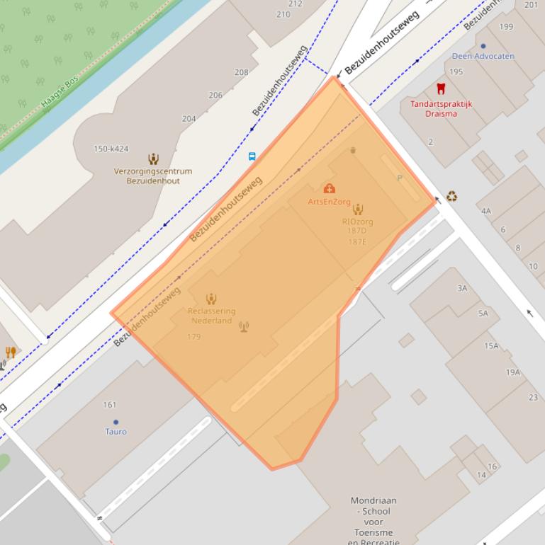 Kaart van postcodegebied 2594AH.