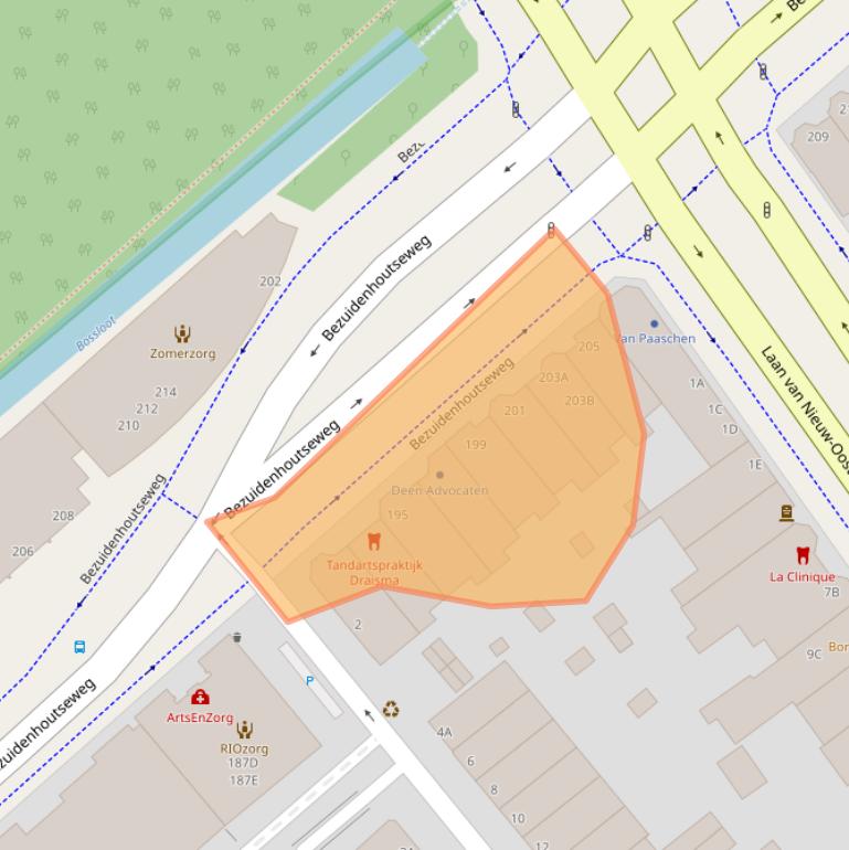 Kaart van postcodegebied 2594AJ.