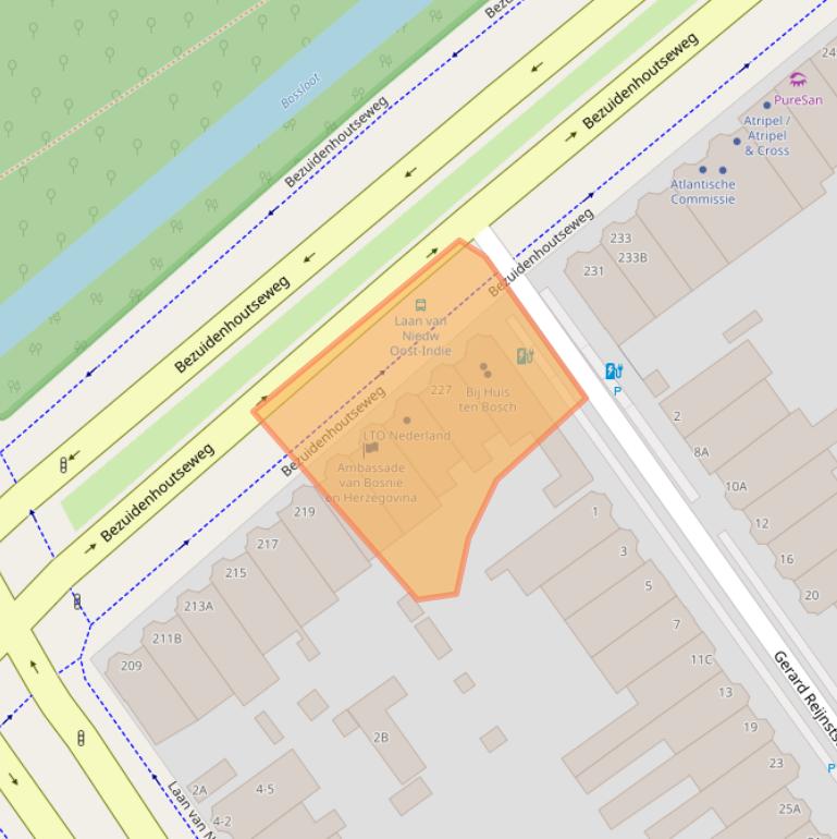 Kaart van postcodegebied 2594AL.