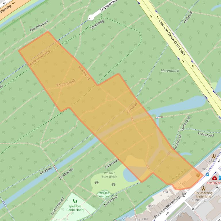 Kaart van postcodegebied 2594AT.