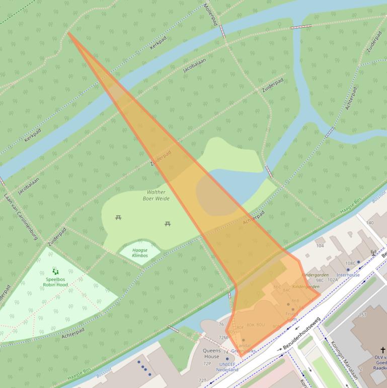 Kaart van postcodegebied 2594AX.