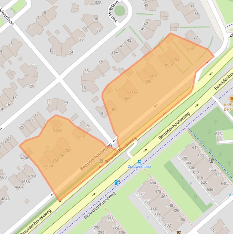 Kaart van postcodegebied 2594BG.