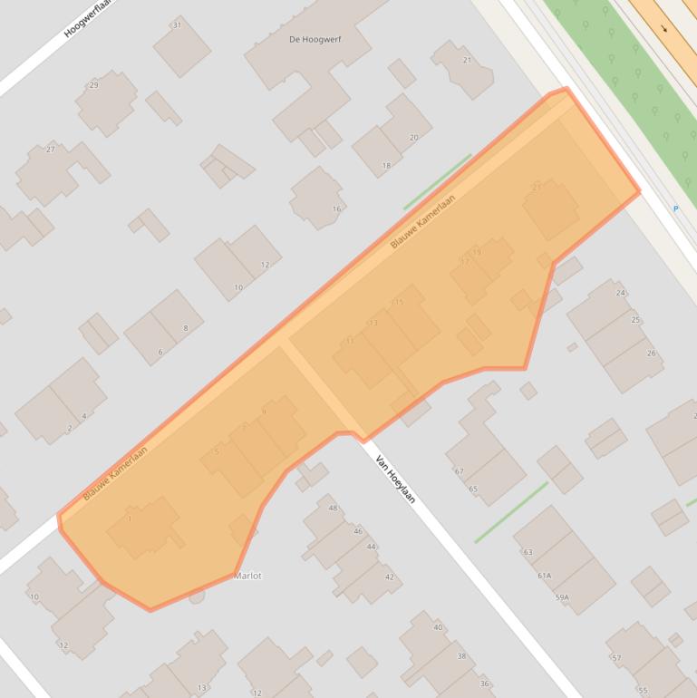 Kaart van postcodegebied 2594BK.