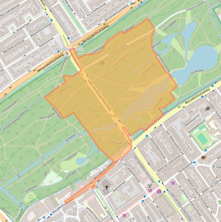 Kaart van postcodegebied 2594BP.