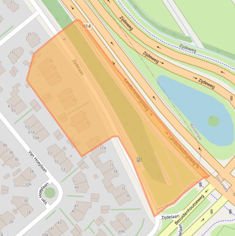 Kaart van postcodegebied 2594BW.