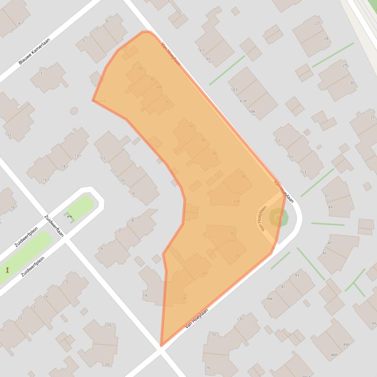 Kaart van postcodegebied 2594CS.