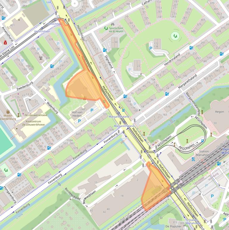 Kaart van postcodegebied 2594XZ.