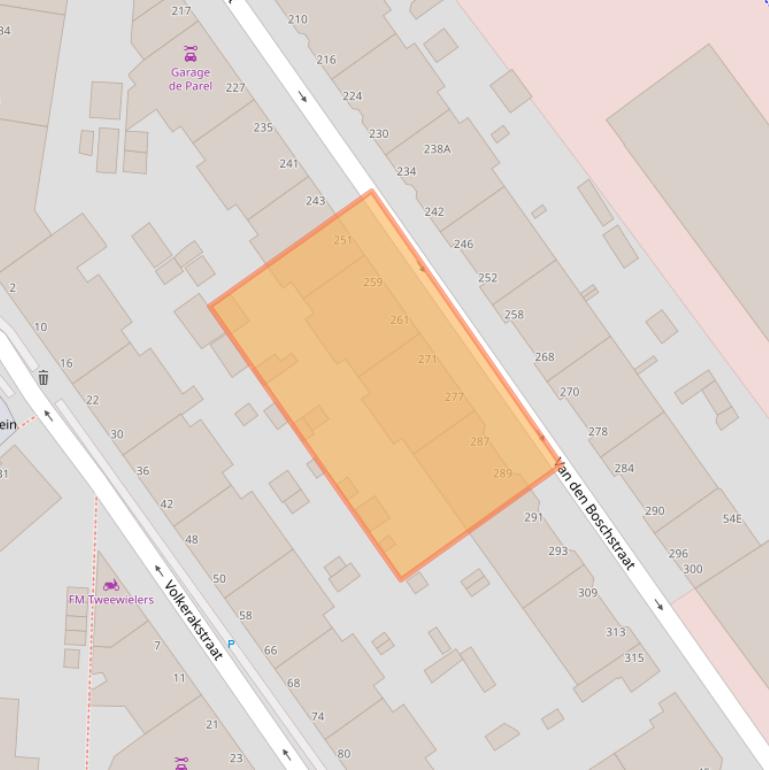 Kaart van postcodegebied 2595AD.