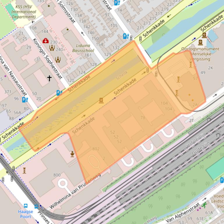 Kaart van postcodegebied 2595AN.