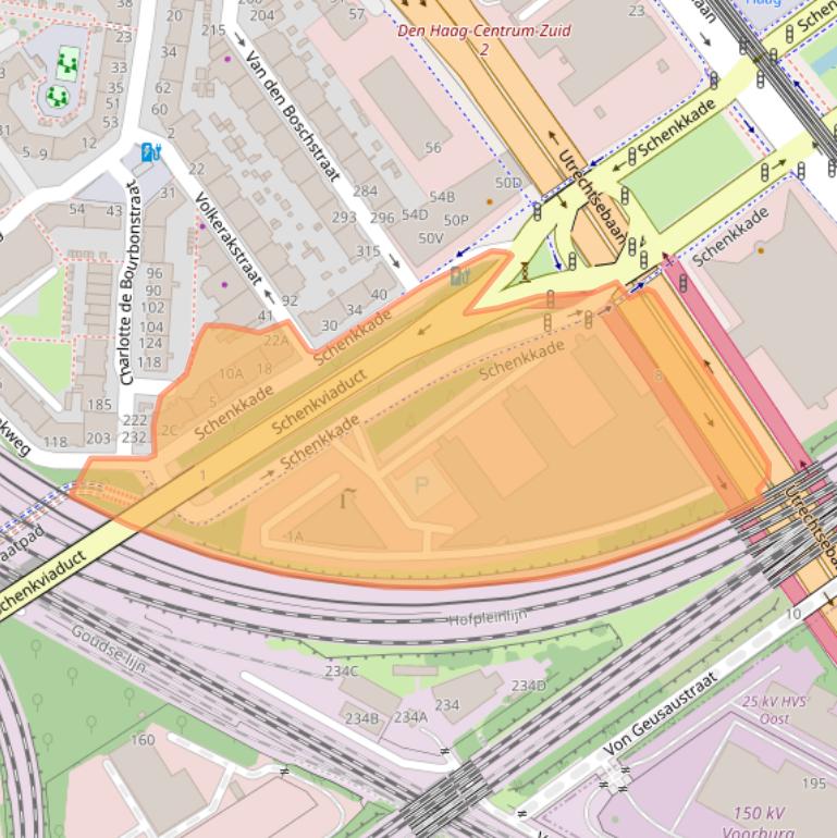 Kaart van postcodegebied 2595AP.