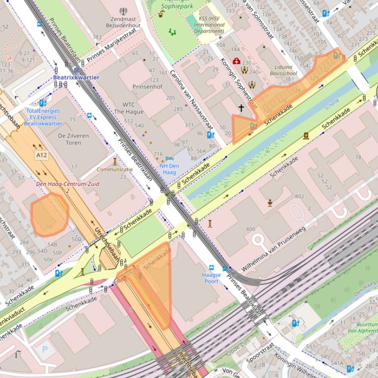 Kaart van postcodegebied 2595AS.