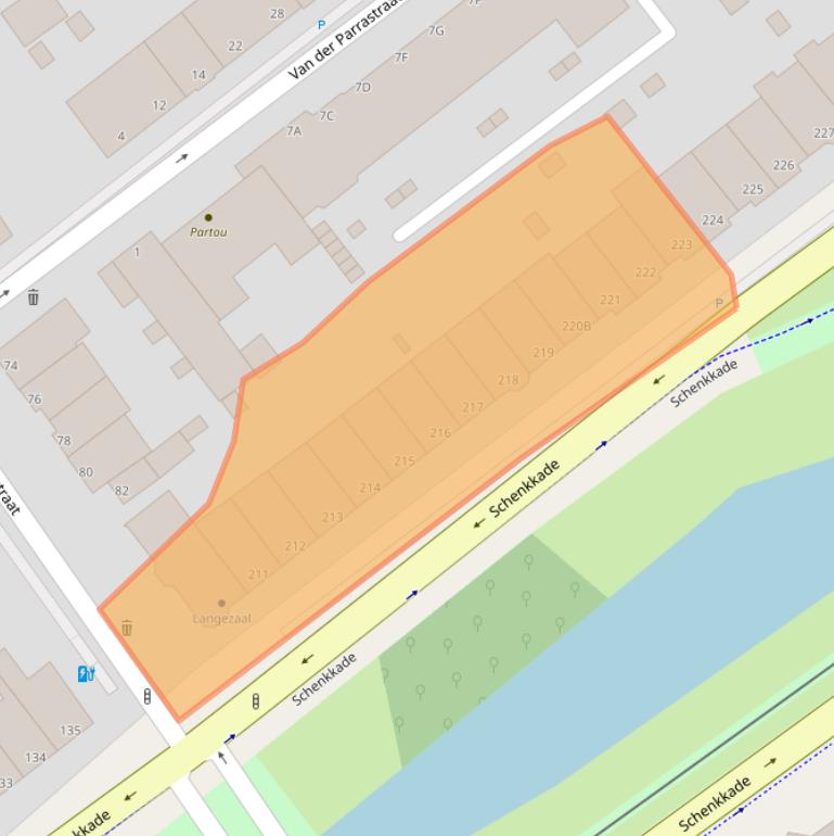 Kaart van postcodegebied 2595AT.