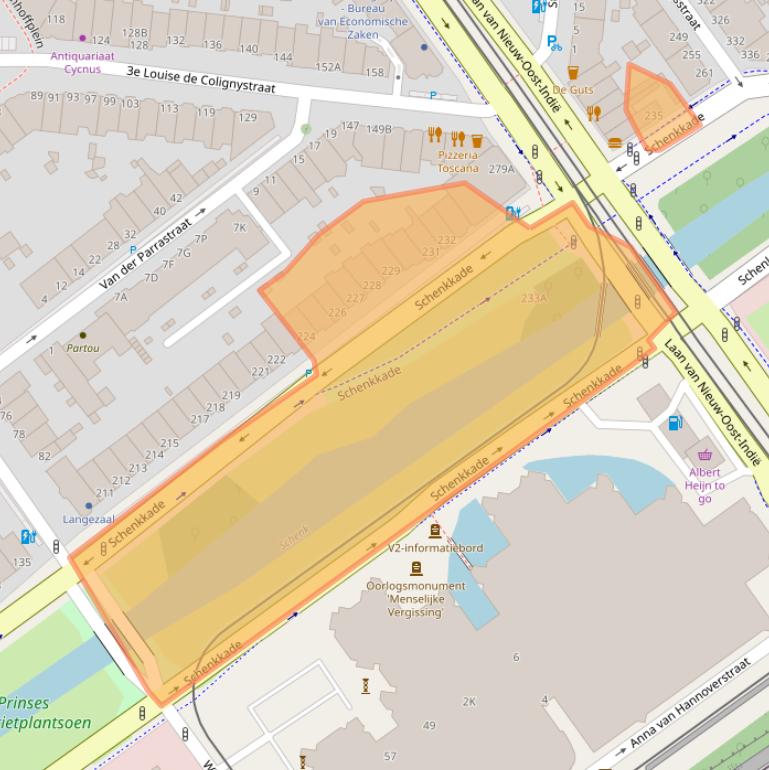 Kaart van postcodegebied 2595AV.