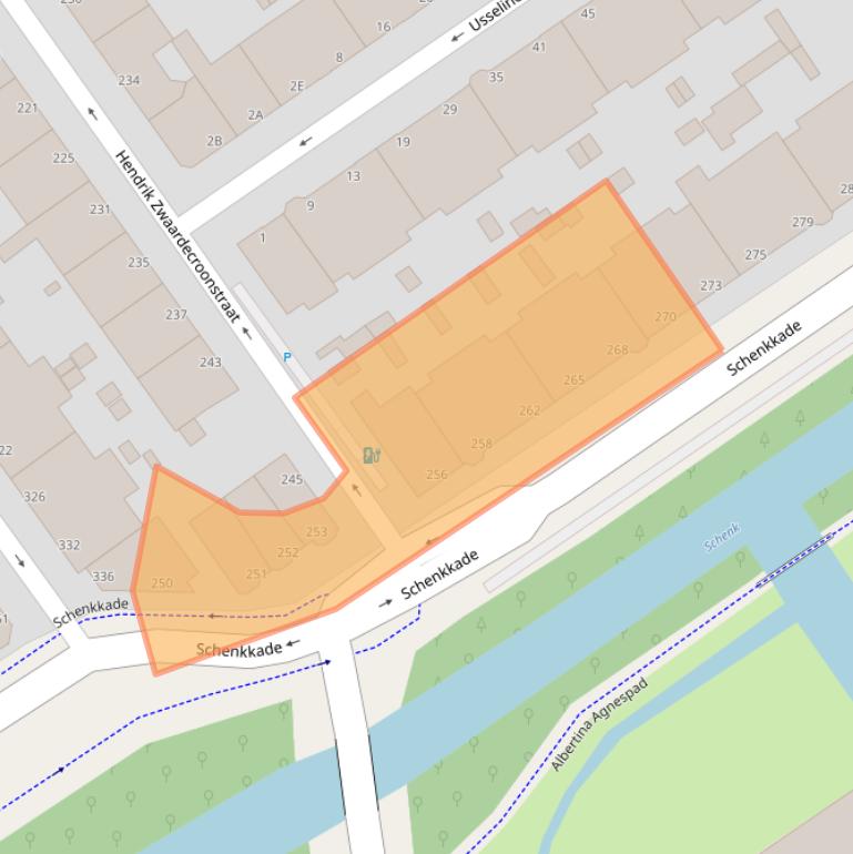 Kaart van postcodegebied 2595AW.