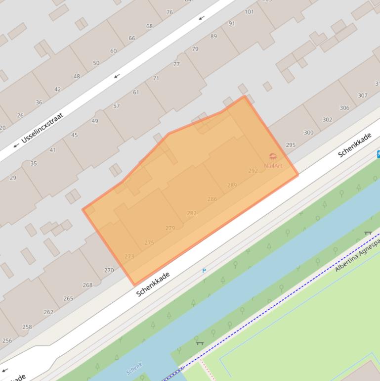 Kaart van postcodegebied 2595AX.