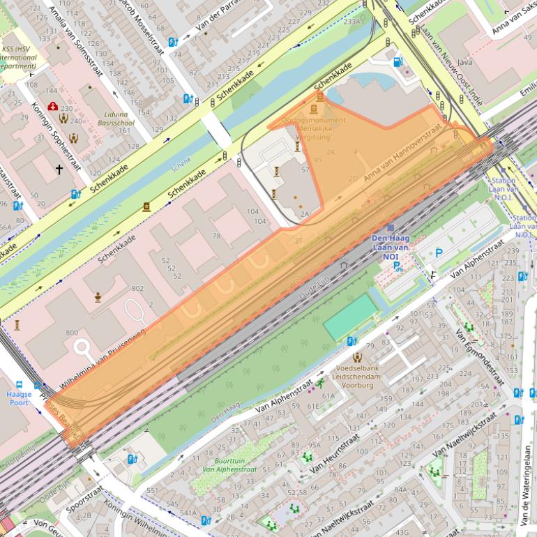 Kaart van postcodegebied 2595BJ.