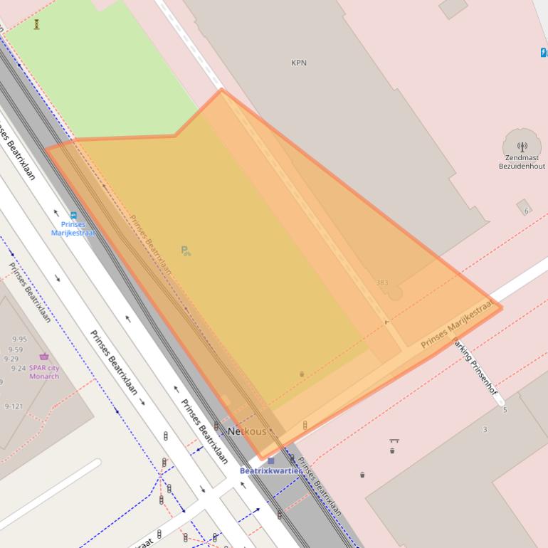 Kaart van postcodegebied 2595BK.