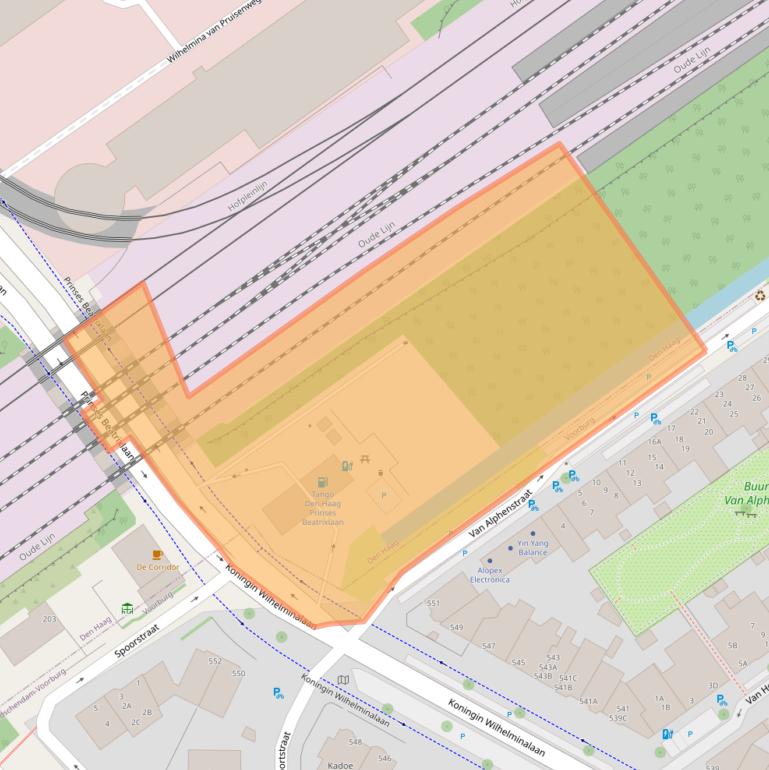 Kaart van postcodegebied 2595BP.