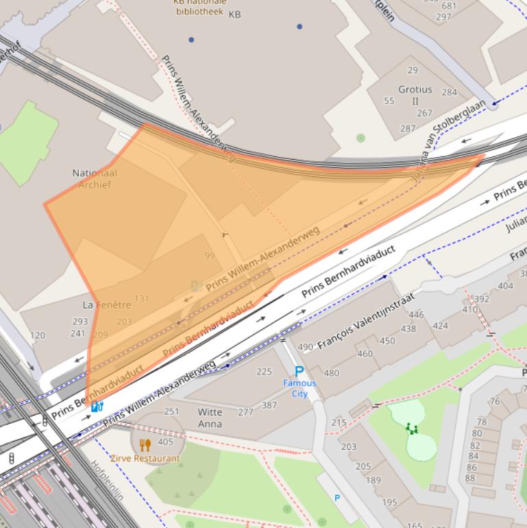 Kaart van postcodegebied 2595BT.