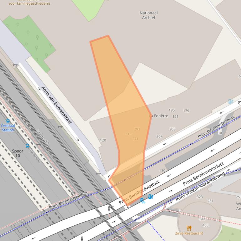 Kaart van postcodegebied 2595BV.