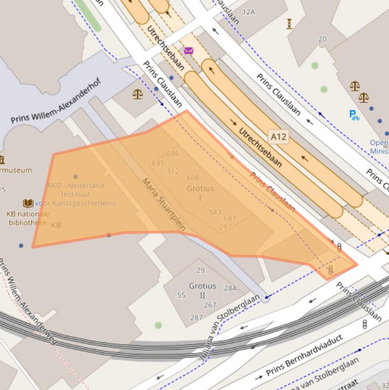 Kaart van postcodegebied 2595BW.