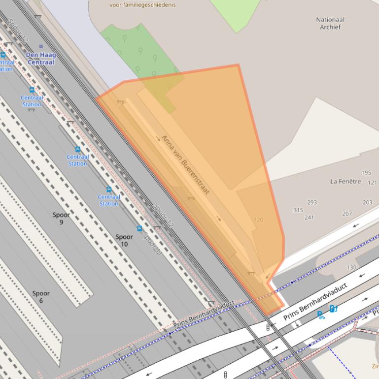 Kaart van postcodegebied 2595BZ.
