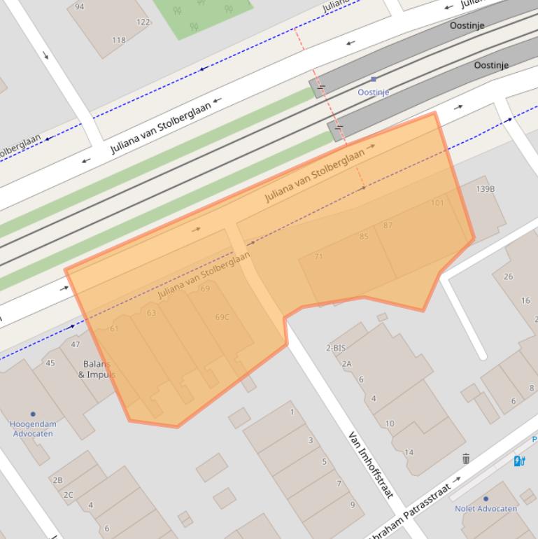 Kaart van postcodegebied 2595CB.