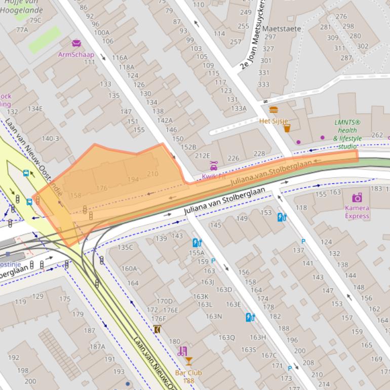 Kaart van postcodegebied 2595CM.