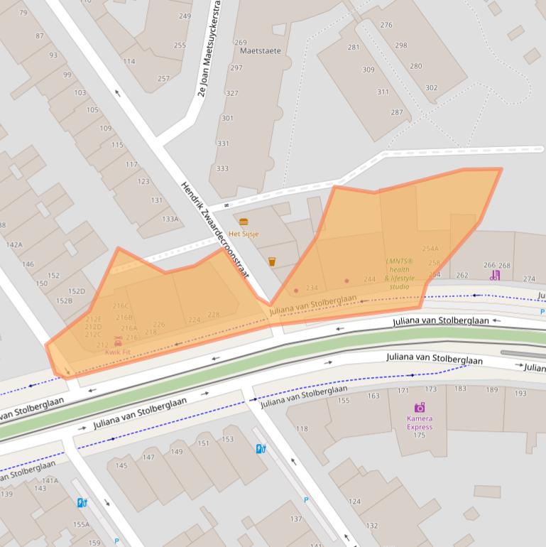 Kaart van postcodegebied 2595CN.