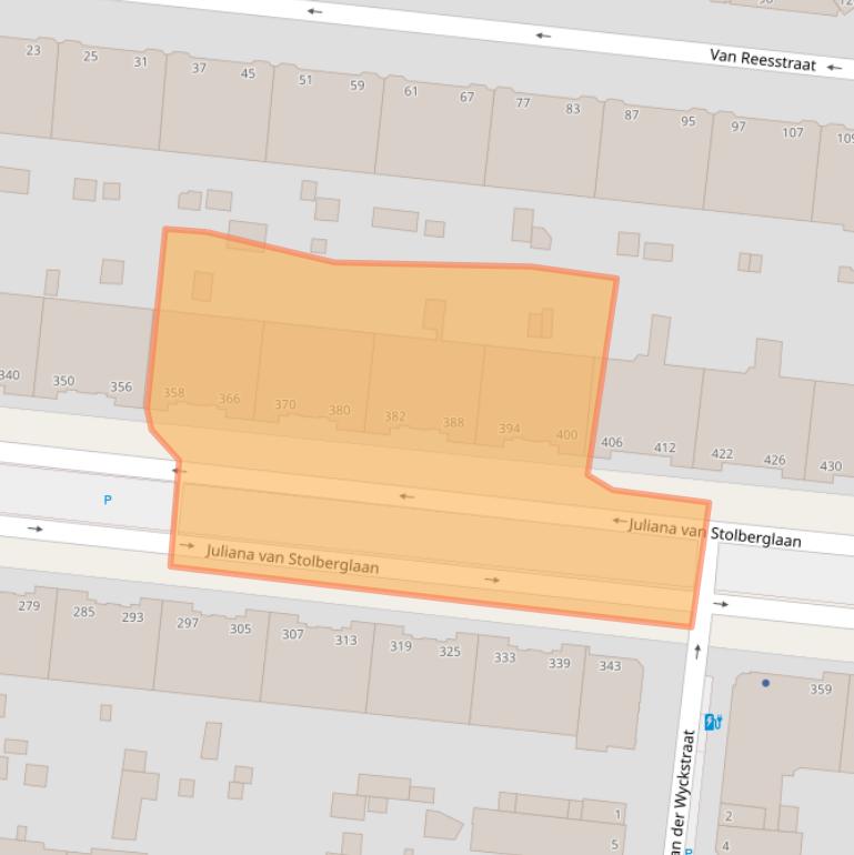 Kaart van postcodegebied 2595CS.