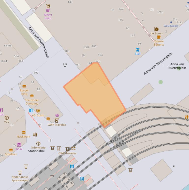 Kaart van postcodegebied 2595DB.