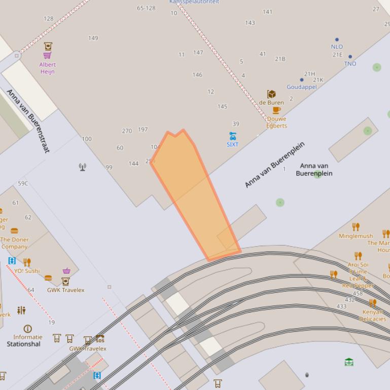 Kaart van postcodegebied 2595DC.